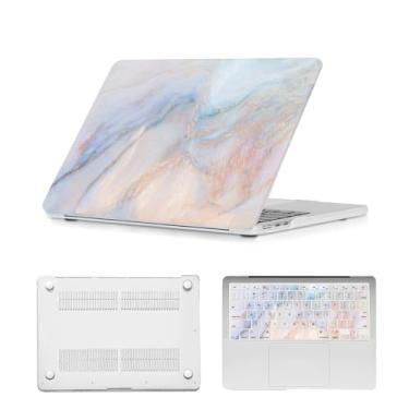 Imagem de HLAAJJX Compatível com a nova capa MacBook Air de 13 polegadas 2025 2024 2022 M4 A3240 M3 A3113 M2 A2681, capa de plástico para laptop e capa de teclado para MacBook Air de 13,6 polegadas, mármore