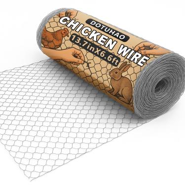 Imagem de DOTUHAO Arame de galinha, cerca de jardim de 34,8 cm x 2 m, malha de arame, cerca de arame de frango, rede hexagonal de malha de metal galvanizado para galinheiro coelho cães barreira (35 cm x 2 m)