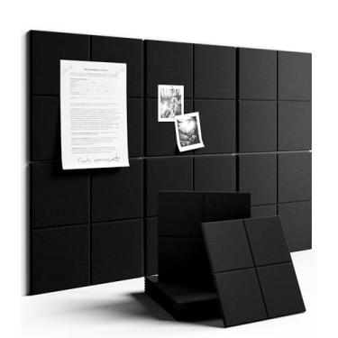 Imagem de Fluxynara Quadro de avisos grande de feltro 91 cm x 61 cm Alternativo para quadro de cortiça - Pacote com 6 com 40 abas adesivas removíveis seguras, quadros de cortiça para paredes, quadro de cortiça