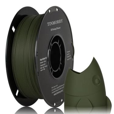 Imagem de TINMORRY Filamento PLA fosco de 1,75 mm, filamento de impressora 3D de superfície fosca, compatível com impressoras 3D Bambu Lab FDM, carretel de 1 kg (1 kg), verde-oliva fosco