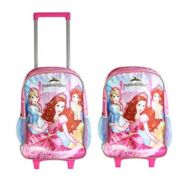 Imagem de Mochila Escolar com Rodinhas Estampa Princesas Mágicas 23L - Clio Styl