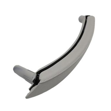 Imagem de Interior Do Carro Esquerda Direita Puxador Da Porta Do Passageiro Com Capa De Couro Guarnição Substituição Compatível com Bmw X5 X6 E70 E71 E72 2007-2013(Left Grey)