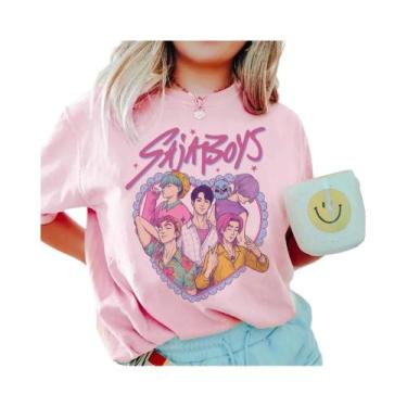 Imagem de Camiseta Unissex Anime KPop Demon Hunters, Gola Redonda, Manga Curta, 