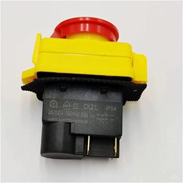 Imagem de Botão de interruptor de energia CK21 2 botões IP54 à prova d'água interruptor eletromagnético momentâneo de 5 pinos 250VAC 16A A 5E4 máquina de corte (cor: com tampa 4 pinos)