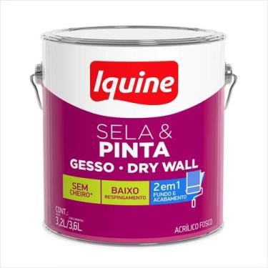 Imagem de Tinta Acrilica Fosca Iquine Gesso Drywall Sela e Pinta 3,6L - iqune