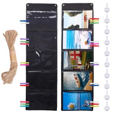 Imagem de DICOSMETIC Tabela de 38 peças de clipe de comportamento de estudante para sala de aula, quadro de avisos de comportamento com 25 clipes de madeira, 1 pacote de corda e 10 peças de gerenciamento de