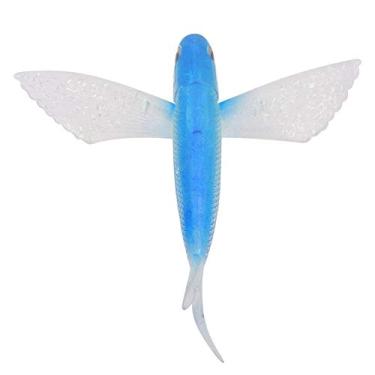 Imagem de Isca de pesca artificial macia forma de peixe 21cm material de pvc 3d realista para acessórios de pesca em mar profundo vermelho preto opcional (Azul)