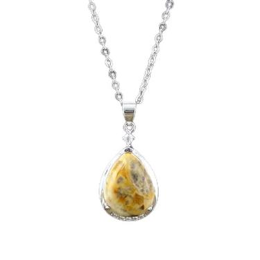 Imagem de DWBPGVUN Colar feminino elegante com pingente de gota de água de pedra louca colar gargantilhas de designer para casais joias femininas