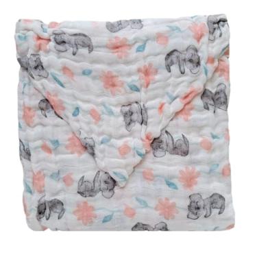 Imagem de Toalha Fralda Soft Capuz Banho Infantil Criança Menino Menina Enxoval 100% Algodão Premium (Coala Rosa)