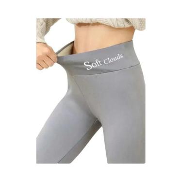 Imagem de Leggings Femininas De Cintura Alta Com Forro De Pelúcia Sherpa, Cor Só