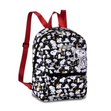 Imagem de Bolsa Mochila de Costas Snoopy Ideal para Escola ou Passeio Cor:Branco