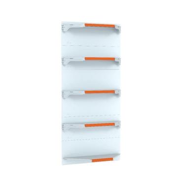 Imagem de Kit 5 Bandejas Para Gondola Canto 202 Fit 40/60 Branco Pe Lj