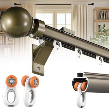 Imagem de Cortina única montada na parede, haste romana silenciosa para janelas, sistema de trilho de cortina resistente com suporte de alumínio, para divisor de quarto, sala de estar, quarto, hospital