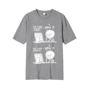 Imagem de Camiseta Masculina Engraçada Com Estampa Casual Do Sistema Operacional