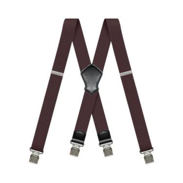 Imagem de Suspensórios Masculinos Pretos Reforçados De 1,6 Polegadas De Largura,