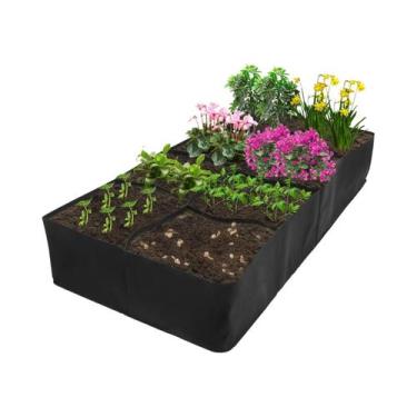 Imagem de Canteiro Elevado De Tecido Com 4/8 Divisórias, Saco De Cultivo Quadrad