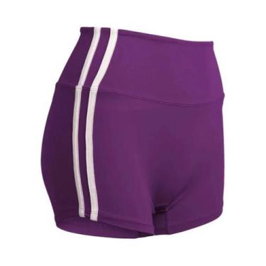 Imagem de Shorts Femininos Pretos Com Listras Laterais Contrastantes Para Ciclis