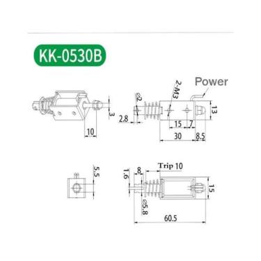 Imagem de Eletromagneto Linear De Tração E Impulsão 12V 24V DC Com Estrutura Abe