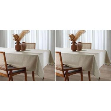 Imagem de Kit 2 Toalhas de Mesa Retangular Clean Linhares 8 lugares Dohler, Natu