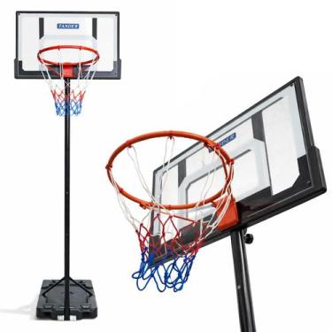 Imagem de Tabela de Basquete Portátil Móvel Altura Ajustável 2,10M Aro 45cm - Ta