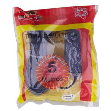 Imagem de Extensão 5m 3 Tomadas 3P Elite Preta