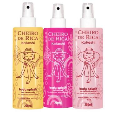 Imagem de Kit 3 Body Splash Cheiro de Rica Kokeshi Floral 3x200ml - Kokeshi Cosm