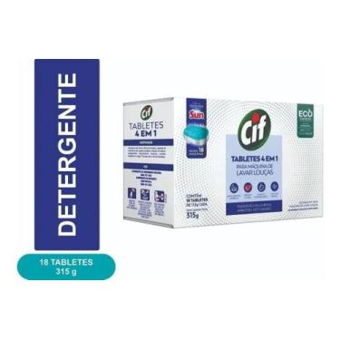 Imagem de Cif Tabletes 4 Em1 Para Máquina De Lavar Louças 315G 18 Un