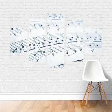 Imagem de Quadro Música Notas Musicais Piano Partituras Tela Canvas