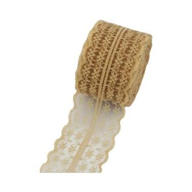 Imagem de (5 jardas/rolo) 45mm tecido de renda branca decoração linda material d