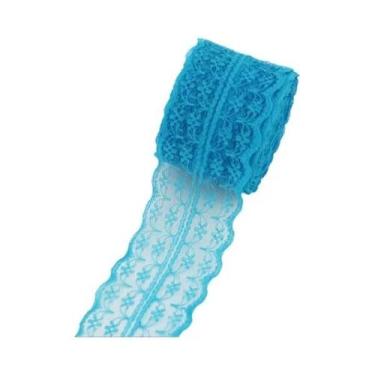 Imagem de (5 jardas/rolo) 45mm tecido de renda branca decoração linda material d