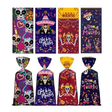 Imagem de Sacola de presente Day of the Dead Skull Candy PP Treat 12,5 x 27,5 cm