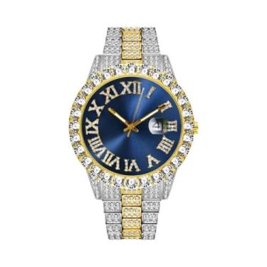 Imagem de Relógio Masculino De Luxo Com Diamantes Iced Out, À Prova d'Água, Esti