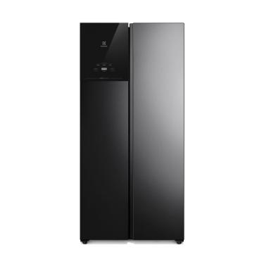 Imagem de Geladeira Electrolux Frost Free Inverter 440L AutoSense Bivolt Side by Side Black Inox Look (ES40B)