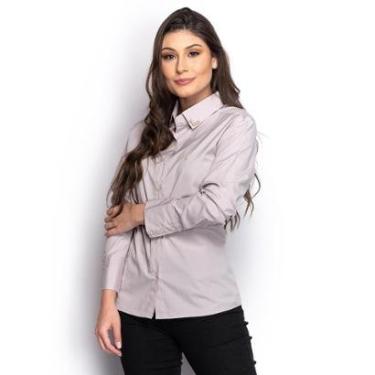 Imagem de Camisa Feminina Social Manga Longa Poliamida Lisa-Feminino