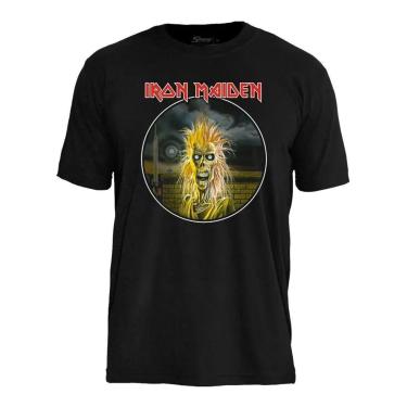 Imagem de Camiseta Stamp de Banda Iron Maiden em Algodão Manga Curta Gola Redonda Oficial-Unissex