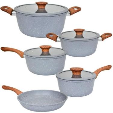 Imagem de Jogo Panelas Indução Cerâmica Verona Cinza 5 Peças - Vista Home