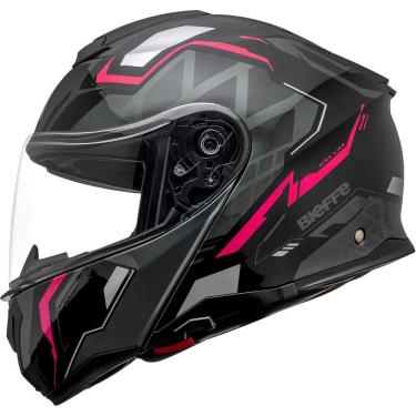 Imagem de Capacete Moto Escamoteavel  B-Dynamic Attractie Rosa ~ Bieffe