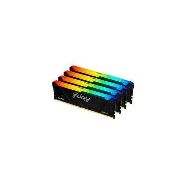 Imagem de Memória RAM Kingston Fury Beast, RGB, 128GB (4x32GB), 3200MHz, DDR4, CL16, Preto - KF432C16BB2AK4/128