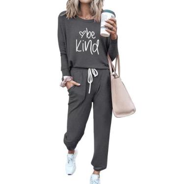 Imagem de Conjunto Feminino de Moletom PRETTYGARDEN Manga Longa com Calça Jogger