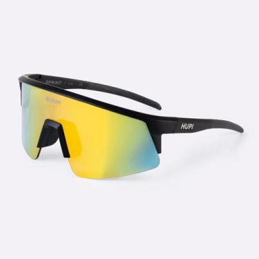 Imagem de Óculos HUPI Sprint Preto Lente Dourado Espelhado, Preto, Dourado, UNIC