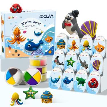 Imagem de Kit de Massa de Modelar ARTPAR de Secagem ao Ar para Crianças com 12 A