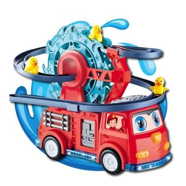 Imagem de Carrinho Bombeiro Montanha Russa Patinho Brinquedo Infantil Educativo 