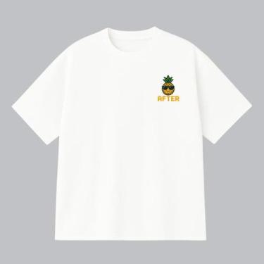 Imagem de Camiseta Oversized Premium 100% Algodão com Estampa DTF - AFTER, Branc