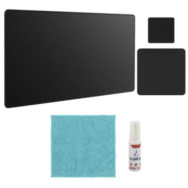 Imagem de Kit Mousepad 43x30 Spray Lenço Limpar Notebook Trabalho Escritório - M
