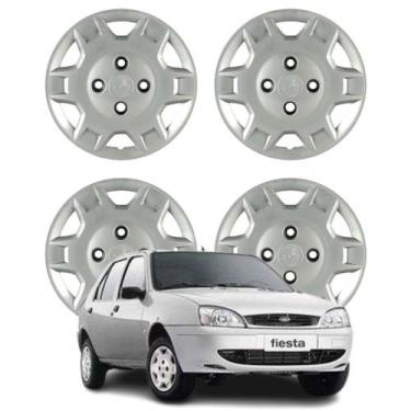Imagem de Jogo Calota Aro 13 Ford Fiesta Street 2003 Cubo Baixo Prata - Grid Cal