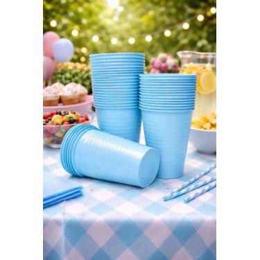 Imagem de Copo Descartável Para Festa 200ml Cores 50 Un. Cor:Azul Claro - Bello 
