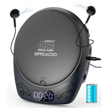 Imagem de Leitor de CD Portátil Greadio Estilo Discman com Carregamento Superior
