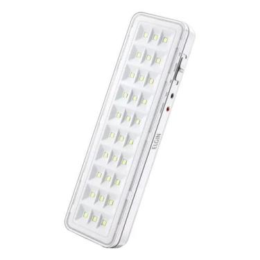 Imagem de Luminária De Emergência Elgin 30 Led 2w Bateria Lítio Bivolt Branco 12