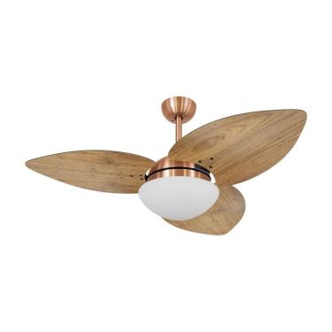 Imagem de Ventilador de Teto Mais de Casa 120cm 3 Pás 3 Velocidades Marrom Dormamu Cobre Rádica F...