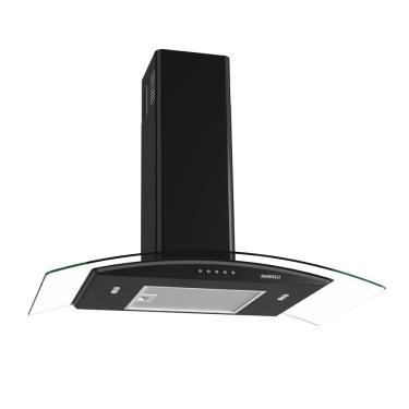 Imagem de Coifa de Parede Nardelli Clean Vidro Curvo Black 80cm em Vidro com LED e Filtro de Carv...